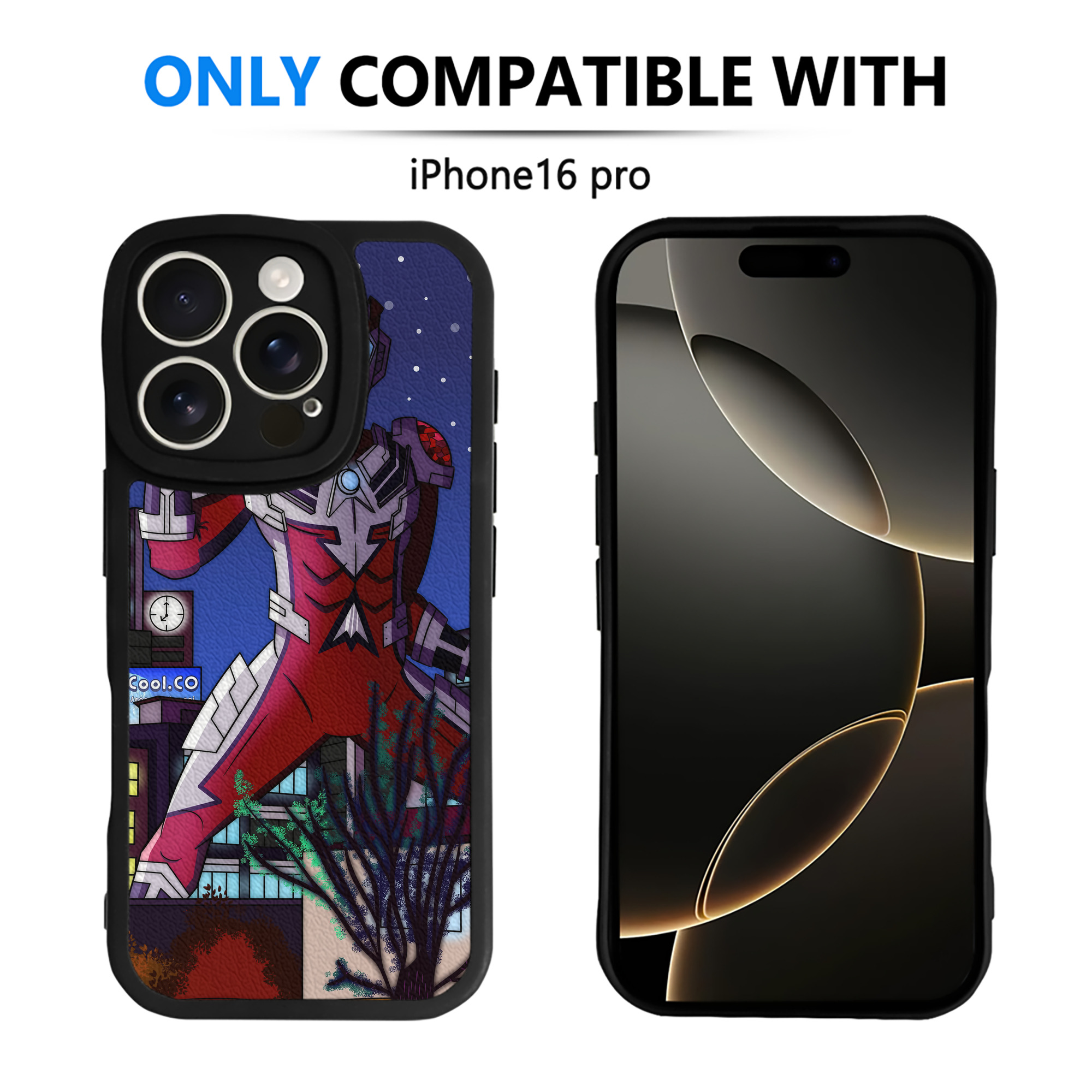 （画像用） ウルトラマン Ultraman 【iPhone 16シリーズ対応】シリコンスマホケース（レザー調） 材質：シリコン
